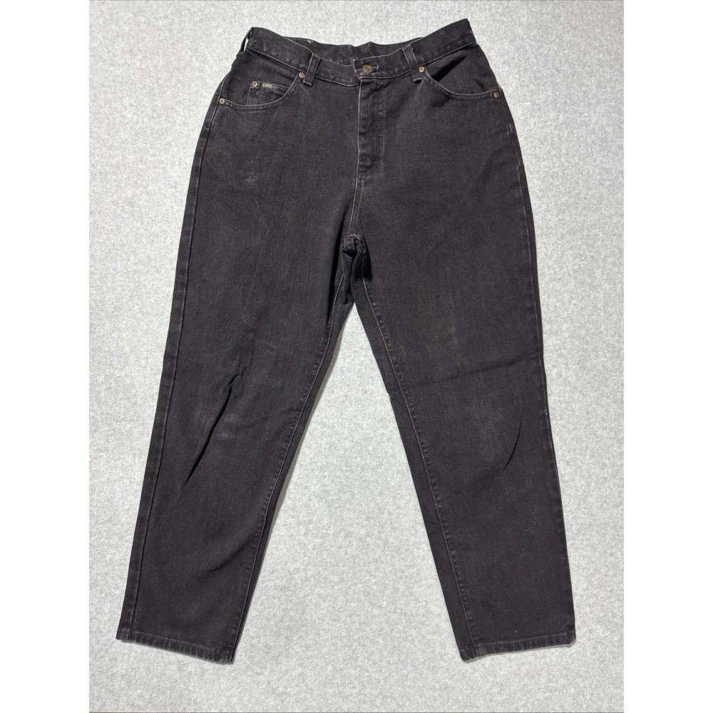 Lee Jeans Pants Womens Size 12 P Petite Black Tapered Leg (#2019)